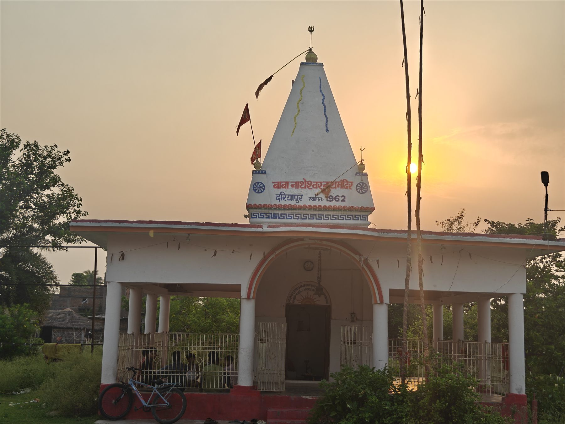 Sunset behind the temple shikhara