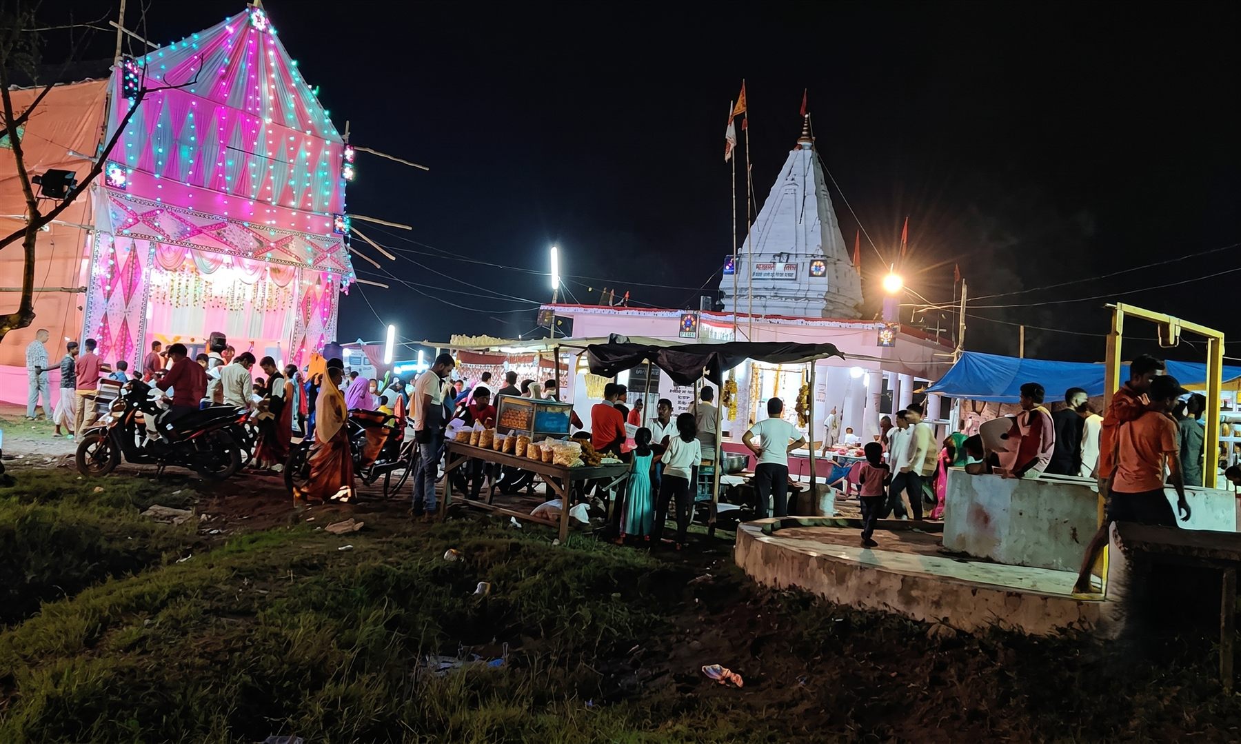 Community celebration in the temple grounds
