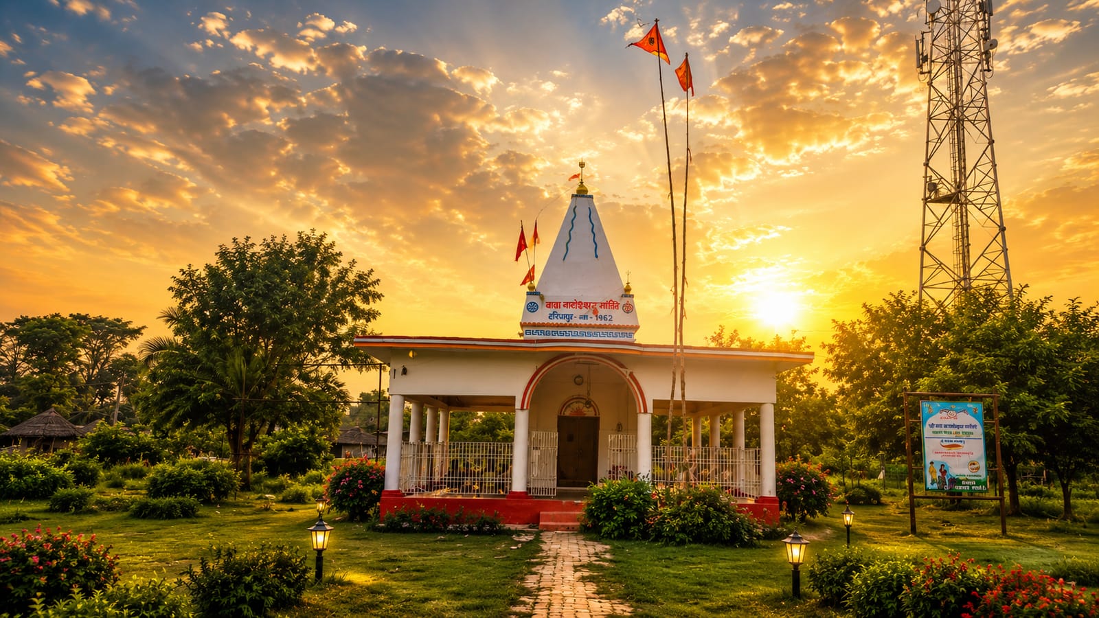 Authentic sunset view of Dariyapur Shiv Mandir Kanti